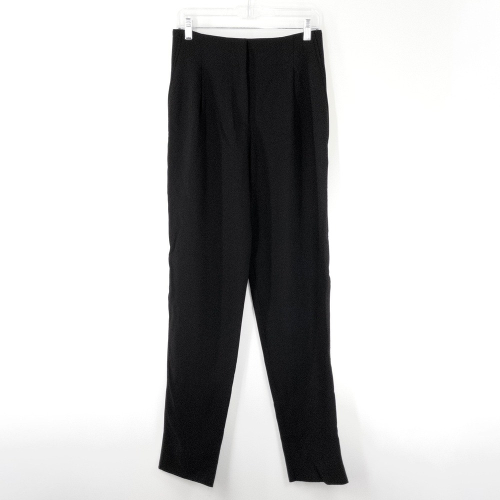 NEW Giorgio Armani Women's Black Super 150's Wool Pleated Pants IT 40 US 38/8 - Picture 1 of 12